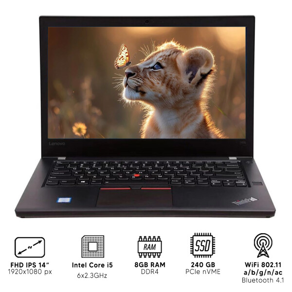 Notebook Lenovo Thinkpad T470 I5 8gb Ram 240gb Ssd 14" NOTEBOOK RFPL LENOVO T470 I5/8/240/14"