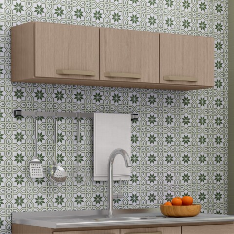 Aéreo Alacena Modular Tres Puertas Asas Polipropileno MX - MDP Noce