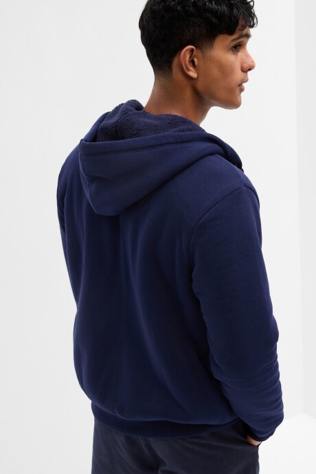 Canguro Con Corderito Con Cierre Logo Gap Hombre Tapestry Navy