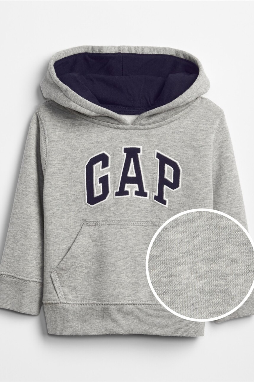 Buzo Canguro Logo Gap Toddler Niño Light Heather Grey B08