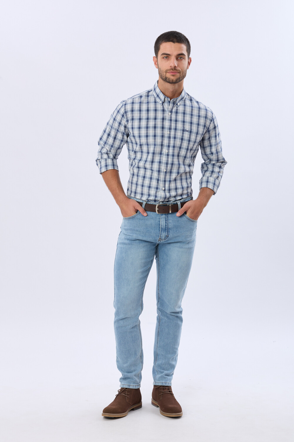 PANTALÓN DE JEAN SKINNY Celeste