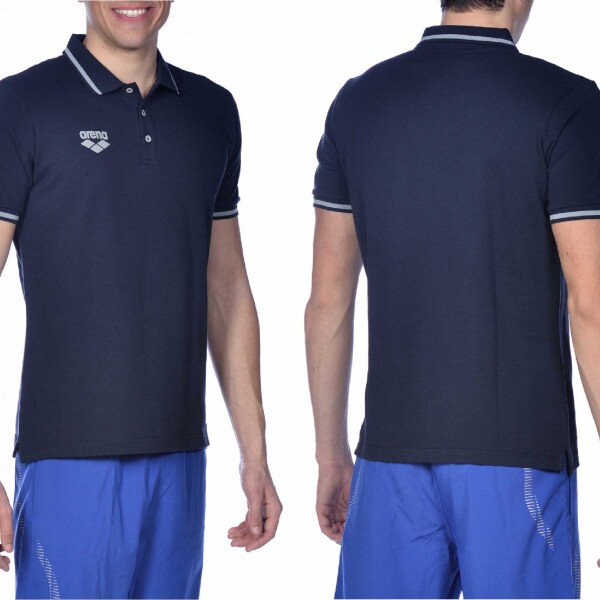 Remera Deportiva Unisex Arena Teamline Short Sleeve Polo Azul Marino