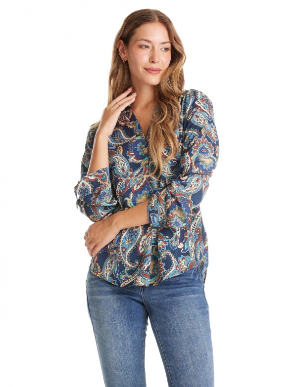 Blusa Arabescos AZUL/MULTI