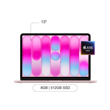APPLE MACBOOK NEO 13' A18 PRO/8GB/512GB APPLE Macbook Neo 13' 512GB SSD / 8GB RAM A18 Pro Chip - Blush