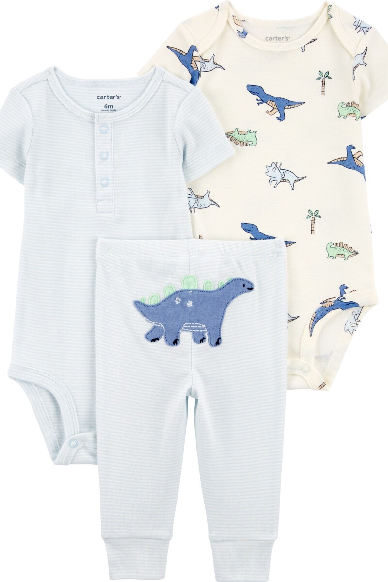 Set 3pc pant y 2bodies mc dinos alg niño-bb carters Variante unica