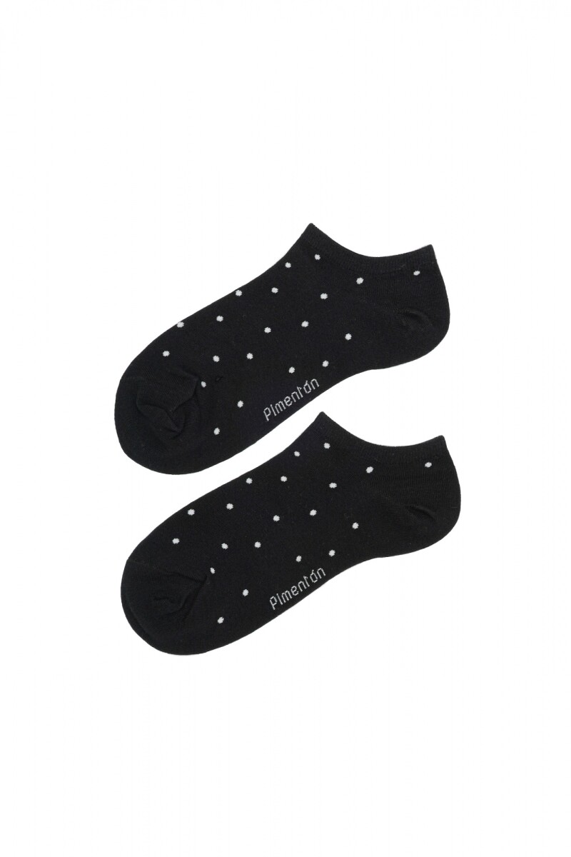 Media Invisible Lunares - Negro 
