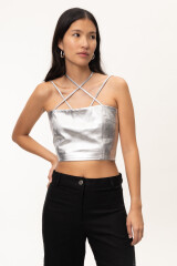 Top Leather Alba Plateado