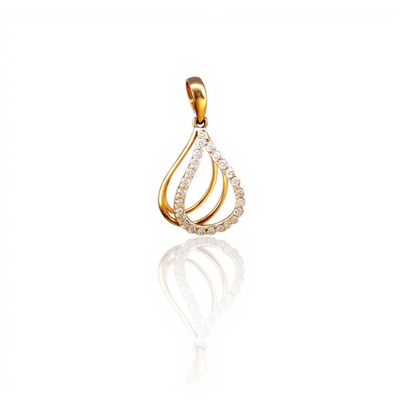 Dije Gota-Oro bajo-Piedra Zirconia-CP8539 conpiedra