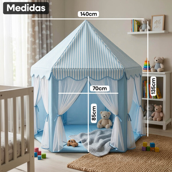 Carpa Casita Infantil Tipi Casa Para Niños Plegable Castillo Con Cortinas Imback Color Celeste Carpa Casita Infantil Tipi Casa Para Niños Plegable Castillo Con Cortinas Imback Color Celeste