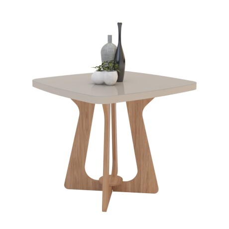 Mesa de Comedor Lara - Con vidrio - 90 Arena