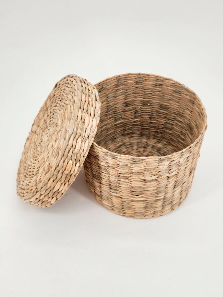 CAJA REDONDA CON TAPA MARRON