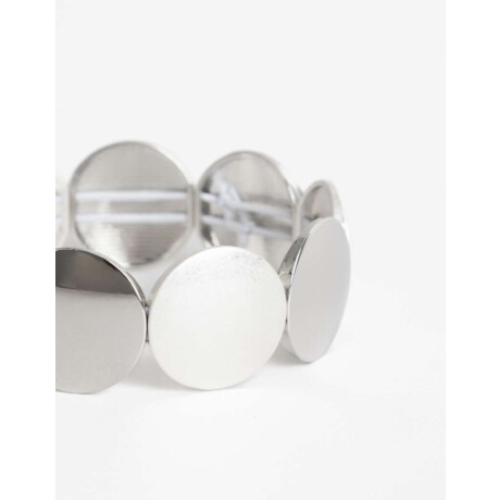 Pulsera Elástica Metal Plateado Rodio