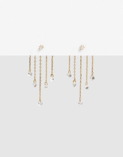 Aros Colgantes Cortos Cubic zirconia Aros Colgantes Cubic Zirconia - Dorado