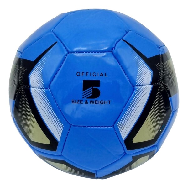 Pelota Futbol N5 Cuero Sintetico Reforzada Semiprofesional Variante Color Celeste