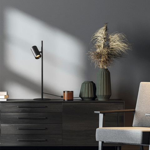 Portátil de mesa negro GU10 GINA Ø160x509mm BA0020