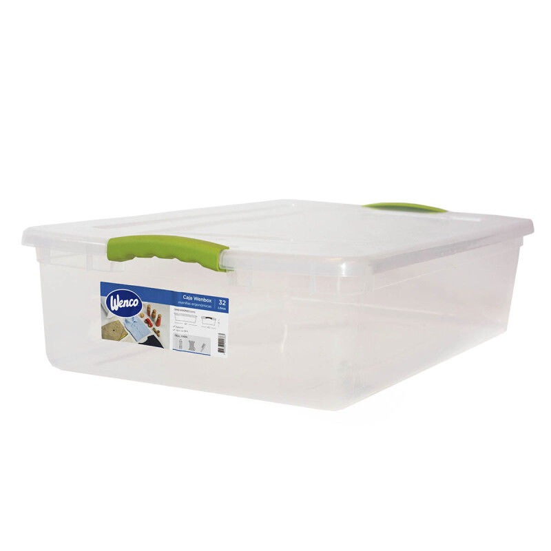 Set x3 Caja organizadora 32 lts Wenbox TRANSPARENTE