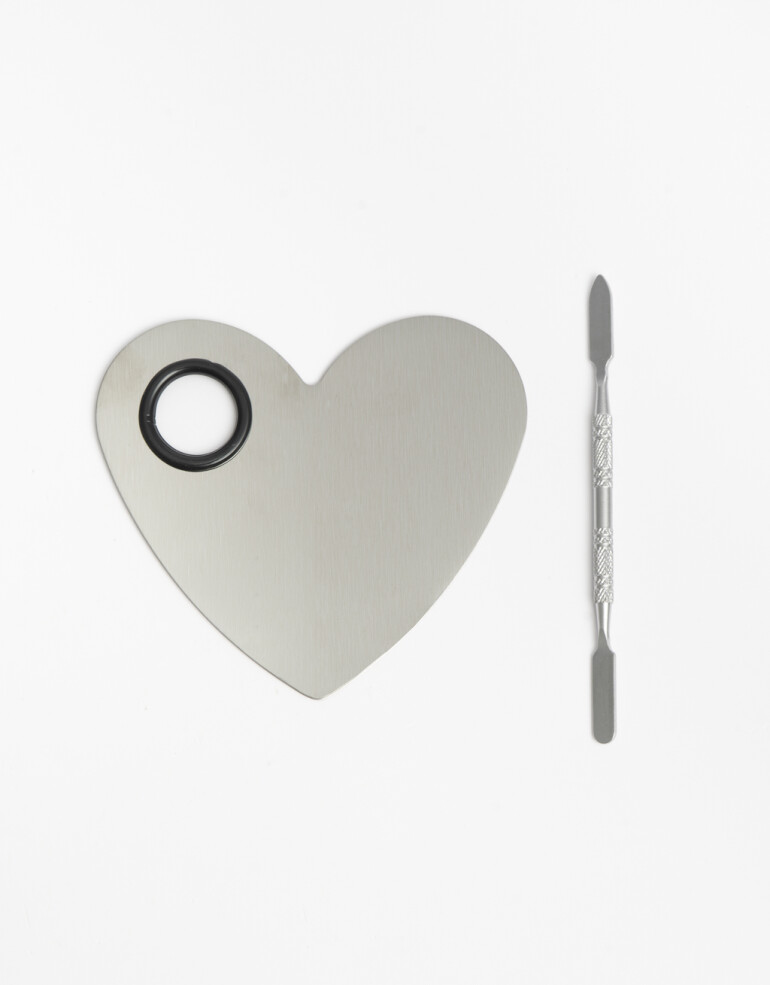 Complementos de Cosmética Herramientas faciales Set De Paleta Mezcladora + Espátula - Plateado