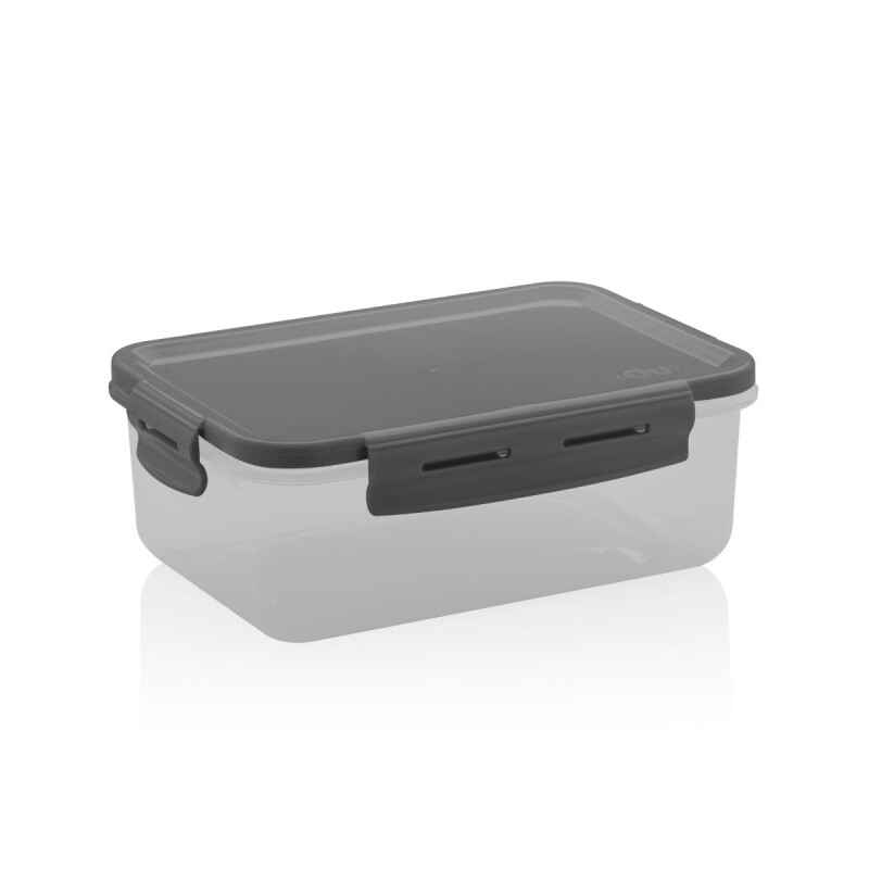 Tupper de plástico hermético 1280 ml Modelo Click Ou - Gris Tupper De Plástico Hermético 1280 Ml Modelo Click Ou - Gris