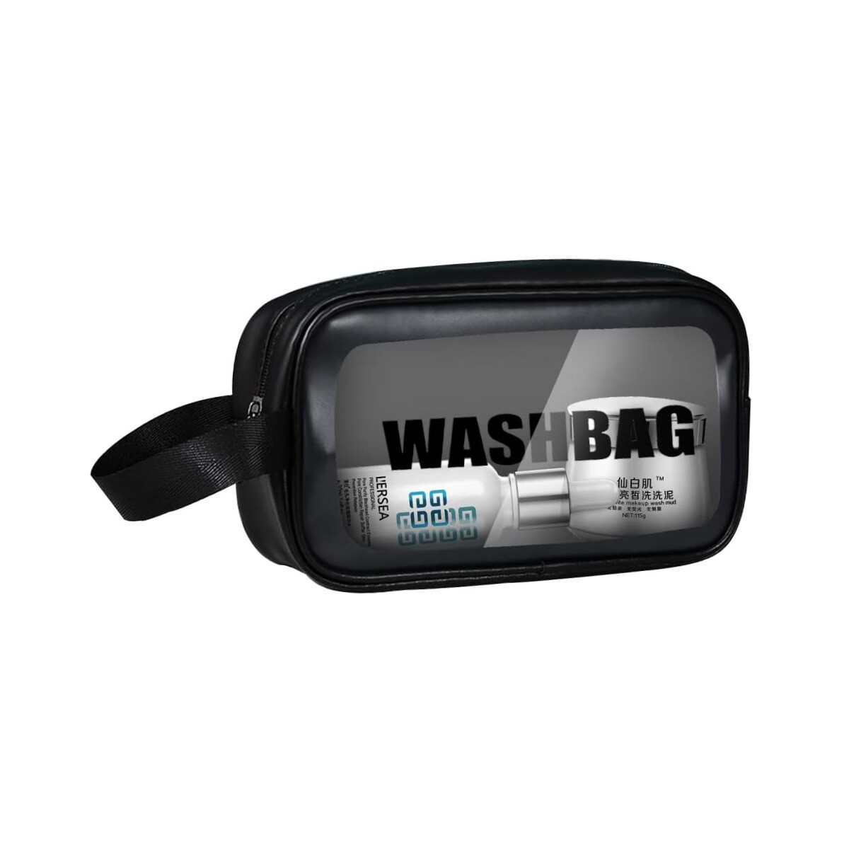 Neceser Transparente Washbag Grande - Negro 