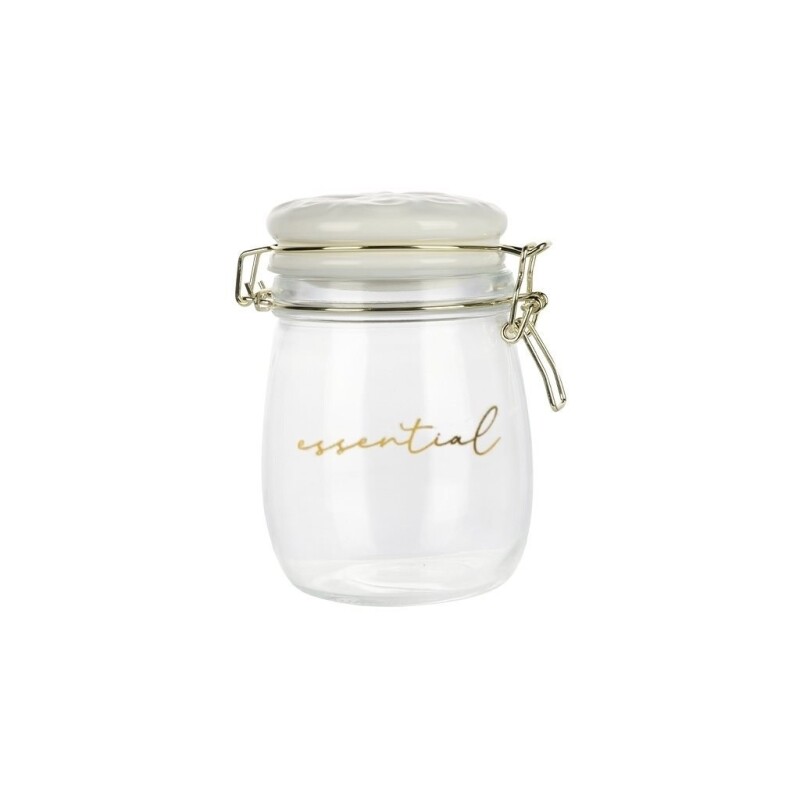 Recipiente Vidrio 750Ml T/Cerámica Blanca Essential RECIPIENTE VIDRIO 750ML T/CERAMICA BLANCA ESSENTIAL