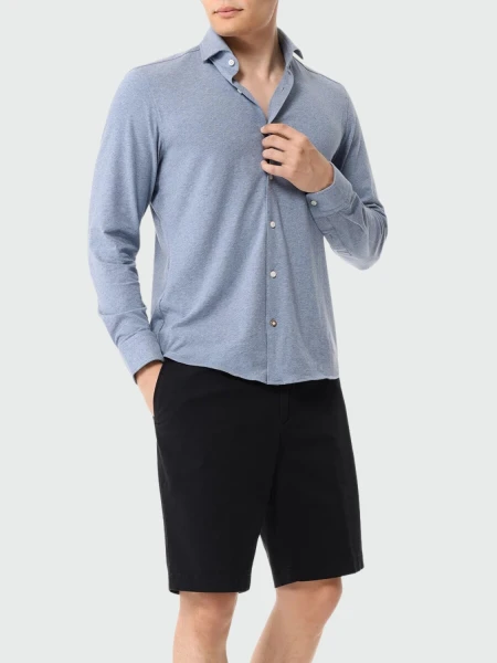 BOSS -Bermudas slim fit de gabardina de algodón elastizado Negro