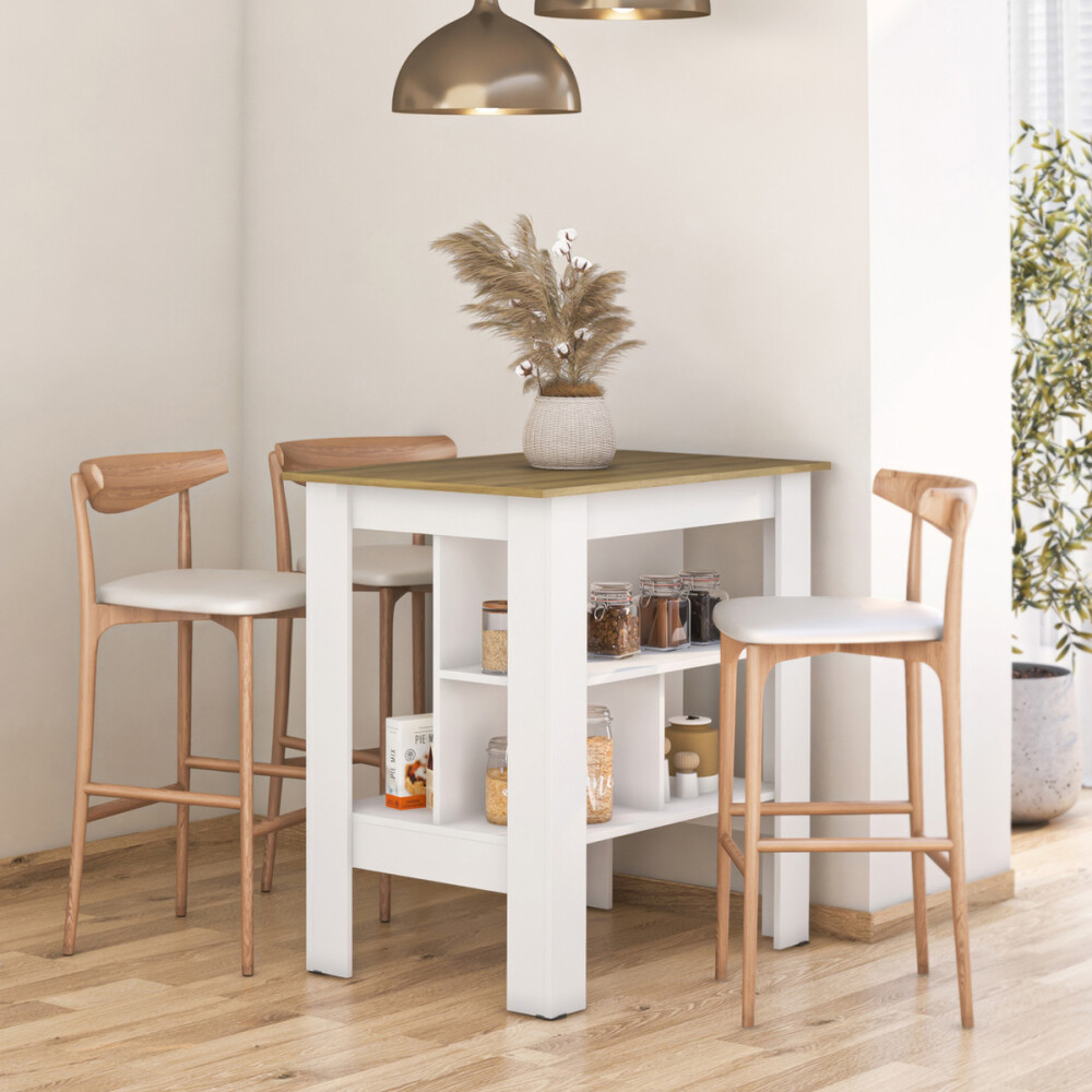 ISLA DE COCINA AMERICA COLOR BLANCO/MIEL Isla De Cocina America Color Blanco/miel