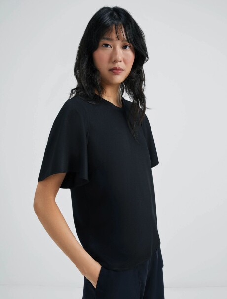 BLUSA CON MANGAS EVASÉ NEGRO