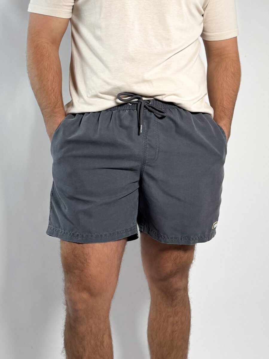 Short de baño liso Acid Wash Avici - Gris 