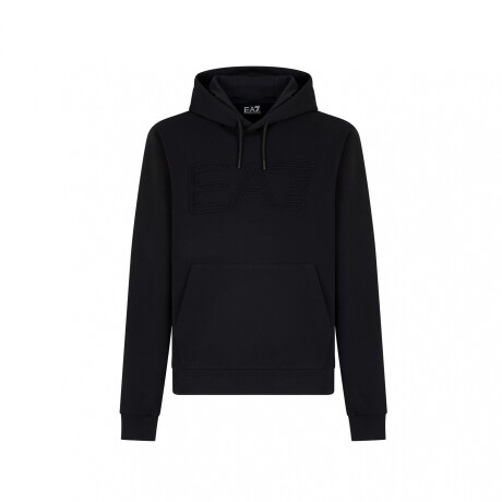 EA7 EMPORIO ARMANI LOGO SERIES ORGANIC-COTTON HOODED Black