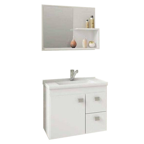 Mueble Para Baño Mgm Móveis Kit Hortencia Con Bacha Y Mueble Color Blanco Mueble Para Baño Mgm Móveis Kit Hortencia Con Bacha Y Mueble Color Blanco