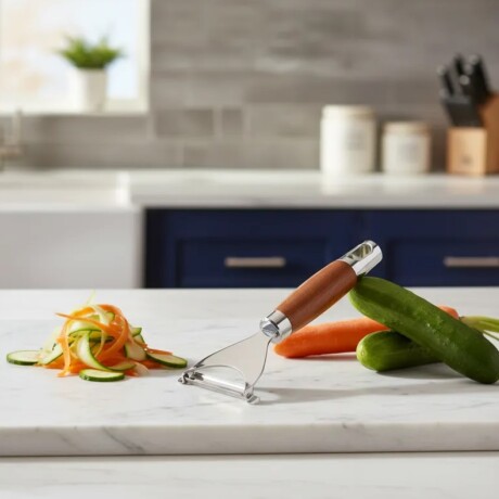 Pelapapas / Pelador de Verduras de Acero Inoxidable con Mango de Madera Pelapapas / Pelador de Verduras de Acero Inoxidable con Mango de Madera