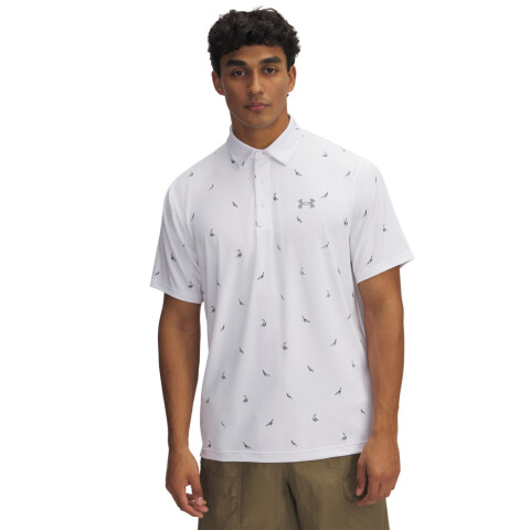 UA Playoff 3.0 Printed Polo-WHT WHT-117