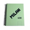 CUADERNO MILAN CON ESPIRAL TAMAÑO A5 RAYADO DE 80 HOJAS COLOR VERDE PASTEL CUADERNO MILAN CON ESPIRAL TAMAÑO A5 RAYADO DE 80 HOJAS COLOR VERDE PASTEL