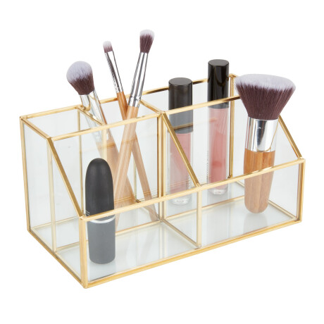 Organizador maquillaje VIKEN A9,5xL18xA5/9cm Plateado