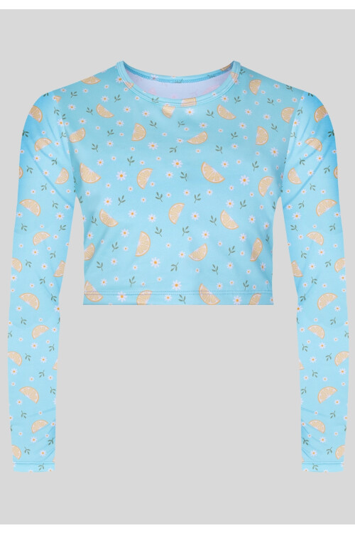 REMERA FILTRO UV50+ CELESTE ESTAMPADO