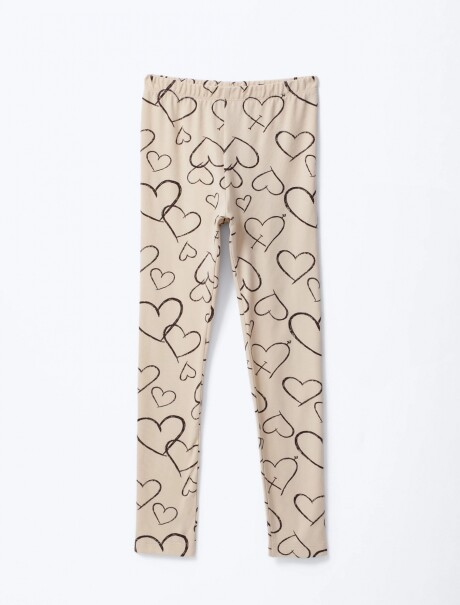 CALZA INFANTIL CON ESTMPADO BEIGE