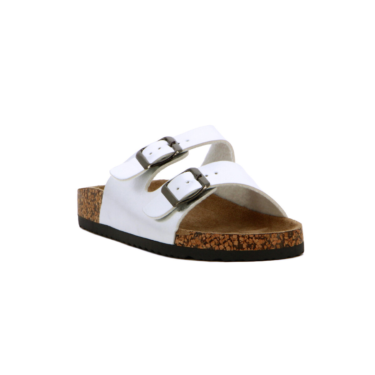 Sandalias Mujer Darkness Con Dos Tiras Y Hebillas - Plateado 