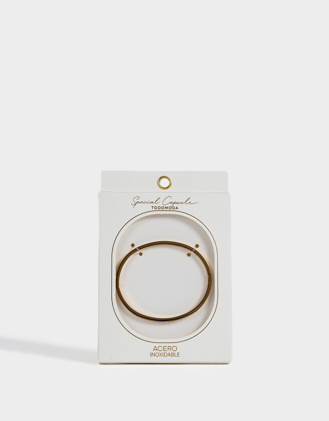 Pulseras Rígidas Premium Silver Pulsera Rigidade De Acero - Dorado