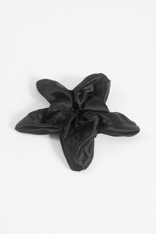 Gomita tela flor negro