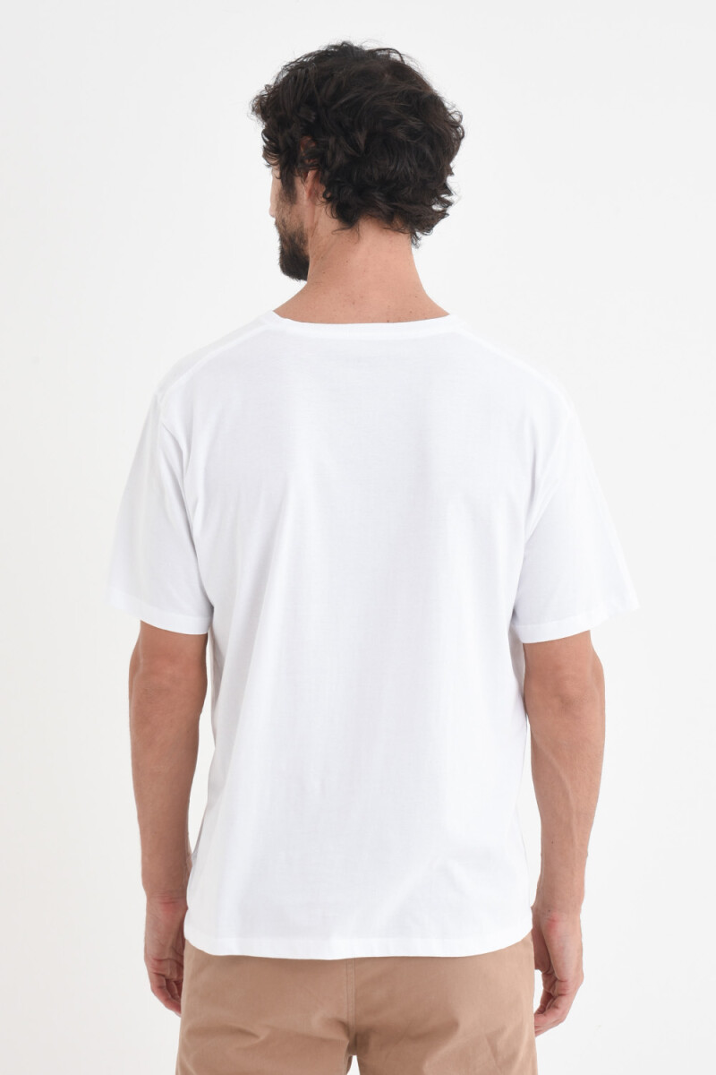 Camiseta manga corta estampada algodón orgánico Blanco