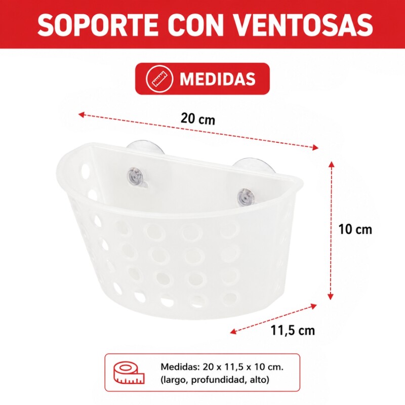 Soporte con ventosas TRANSPARENTE