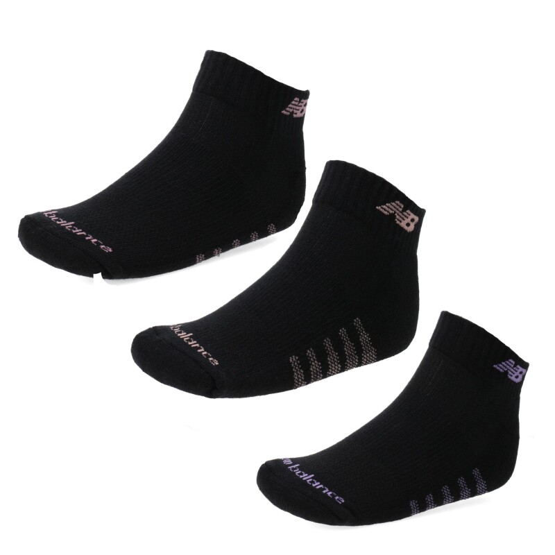 Medias Unisex New Balance Medias X3 Quarter Negro - Rosa - Violeta