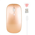 Mouse Inalámbrico Tipo Mac USB Recargable Dorado
