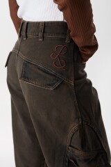 Jean Task Marron Washed