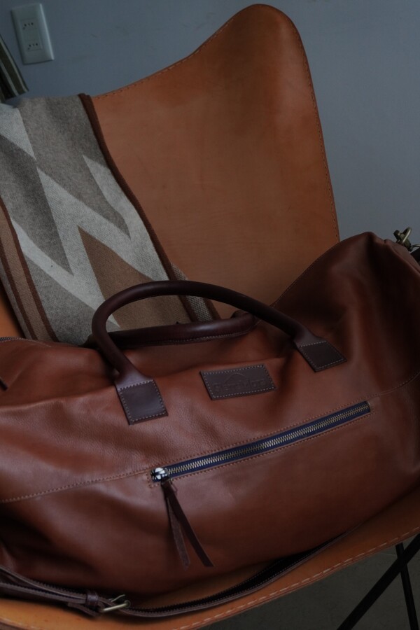 Weekender Bag Caramel Blue Zip