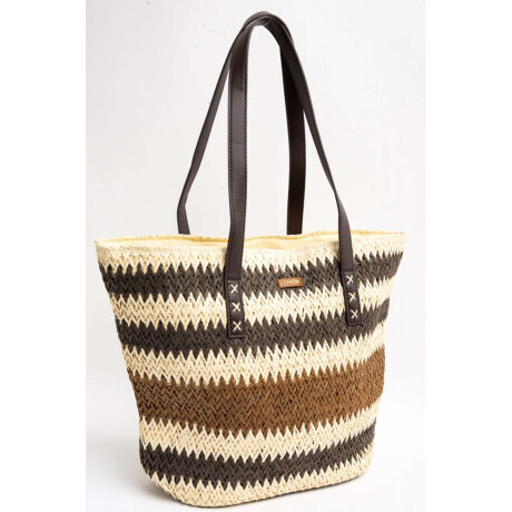 Bolso Trenzado Rayado Chocolate