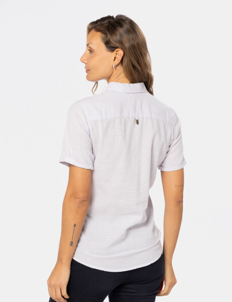 CAMISA DE LINO MEDIO BOTÓN Lila