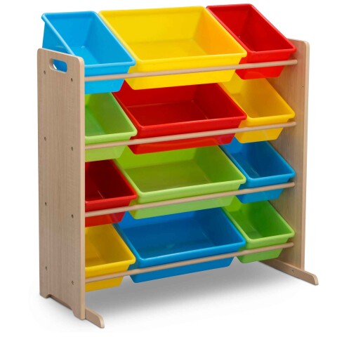 Organizador de 12 contenedores de plástico multicolor Organizador de 12 contenedores de plástico multicolor