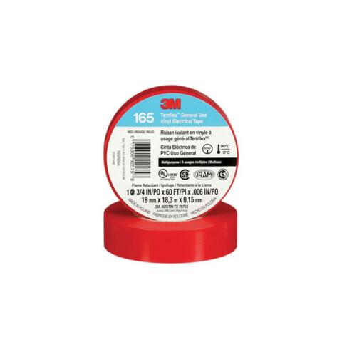 Cinta aislante Temflex 165 19mm x 18 mt. roja T50048X