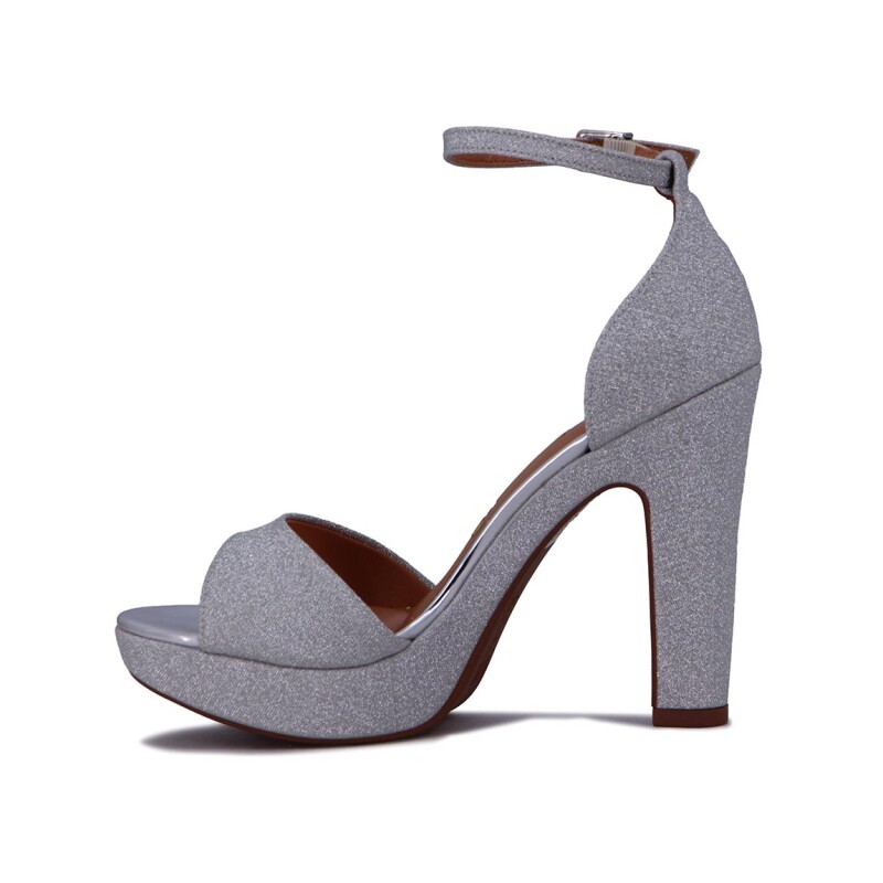 Vizzano Sandalia Tira Ancha Taco Alto C/pulsera Plata